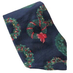 Vintage Wembley Christmas Wreaths Holiday Silk Novelty Necktie